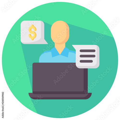 freelancer vector round flat icon