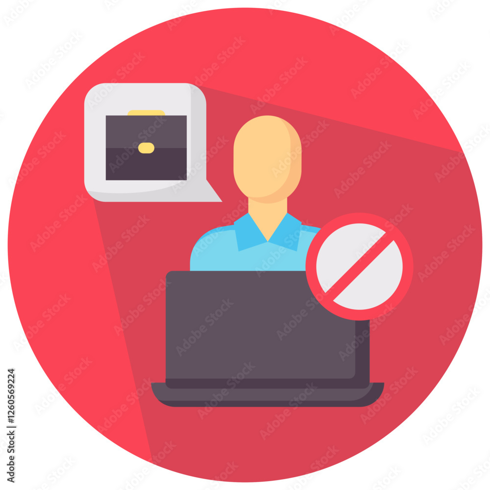 no job vector round flat icon no job vector round flat icon