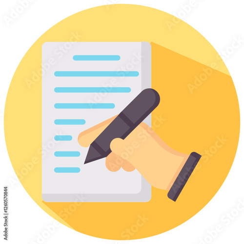 writing vector round flat icon