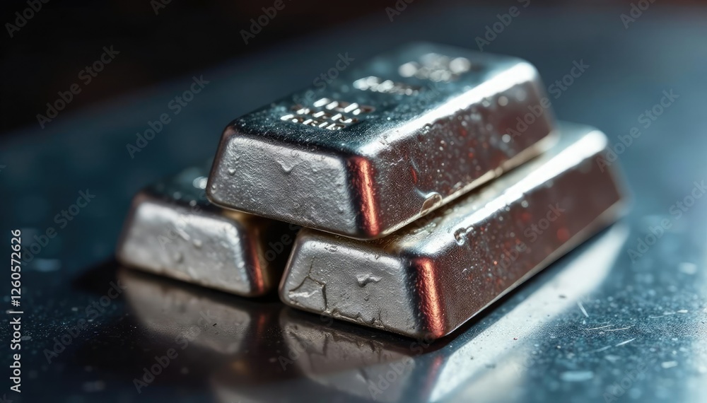 four platinum bars stacked on a metallic surface, stack, platinum, pgm four platinum bars stacked on a metallic surface, stack, platinum, pgm