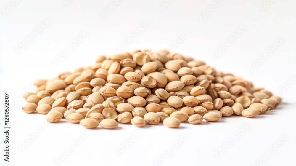 Pile of light beige seeds on white background Pile of light beige seeds on white background