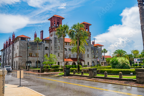 Ancient buildings with Spanish architecture. downtown in St. Augustine the oldest European town in America