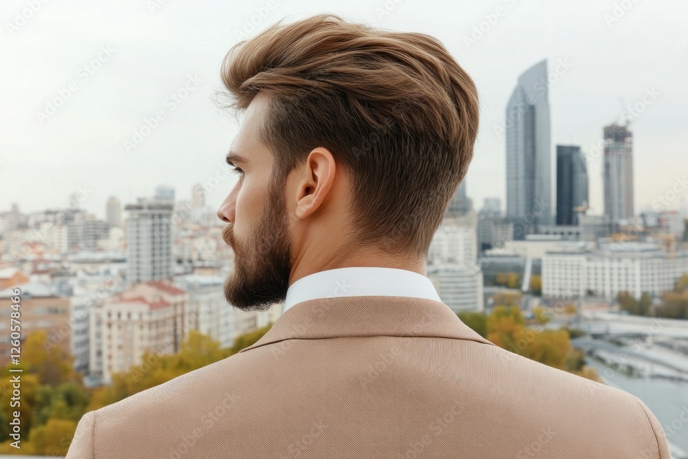 Achieve Your Dreams A Confident man looking out over a city skyline, symbolizing determination and perseverance, embodying ambition and success This inspiring image showcases leadership and vision Achieve Your Dreams A Confident man looking out over a city skyline, symbolizing determination and perseverance, embodying ambition and success This inspiring image showcases leadership and vision