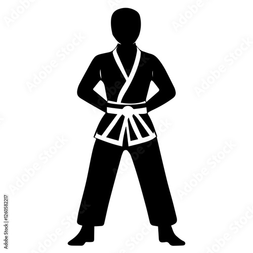 Karate Fighter and Judo Master Silhouettes for Designers