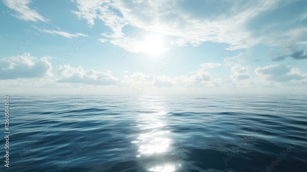 Calm ocean water with gentle ripples reflecting the light Calm ocean water with gentle ripples reflecting the light