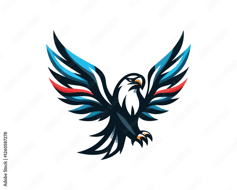 Obraz premium Beautiful Eagle Color Logo Design Vector Template