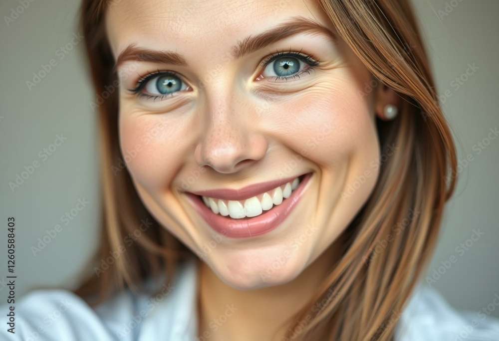 Photorealistic portrait of a laughing woman Photorealistic portrait of a laughing woman