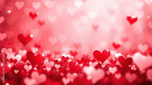 Bokeh Valentine's Day wallpaper background design with noise and blur effects