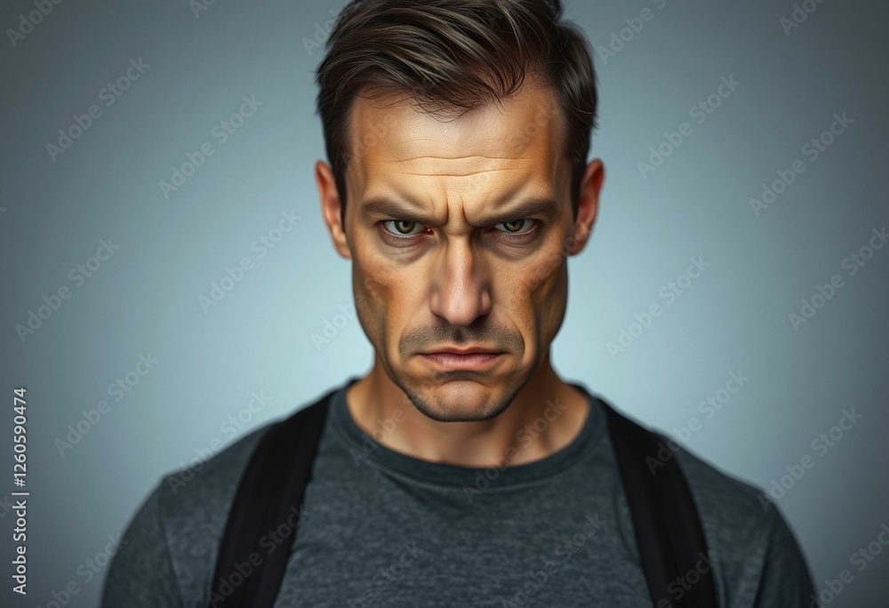 Angry male portrait with sharp focus on eyes Angry male portrait with sharp focus on eyes