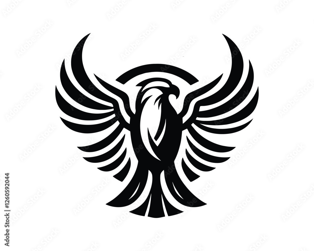 Fototapeta premium Eagle logo design icon vector template. Black eagle logo
