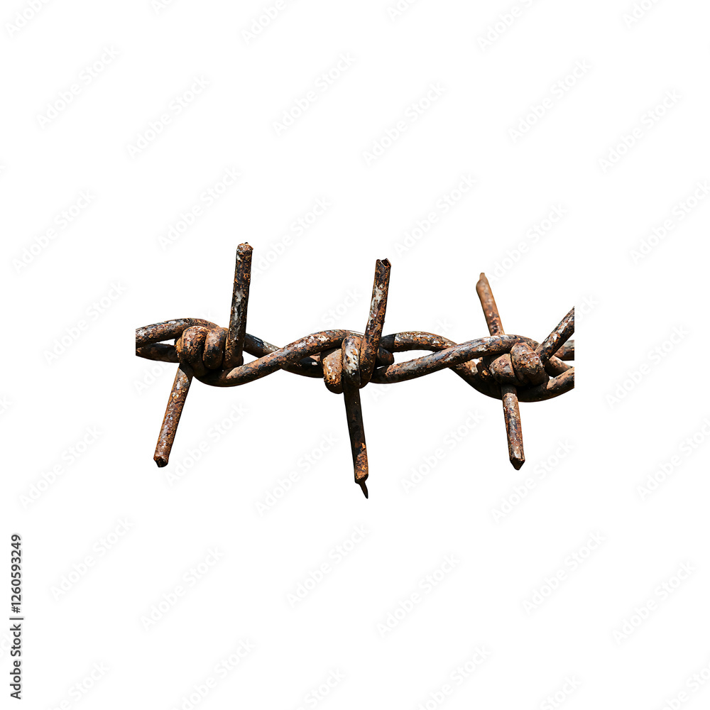 Rusty Barbed Wire on a Black Background for Textures and Patterns Rusty Barbed Wire on a Black Background for Textures and Patterns