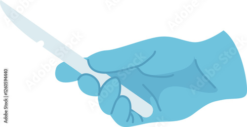 doctor's hand with blue gloves hold a medical tools
