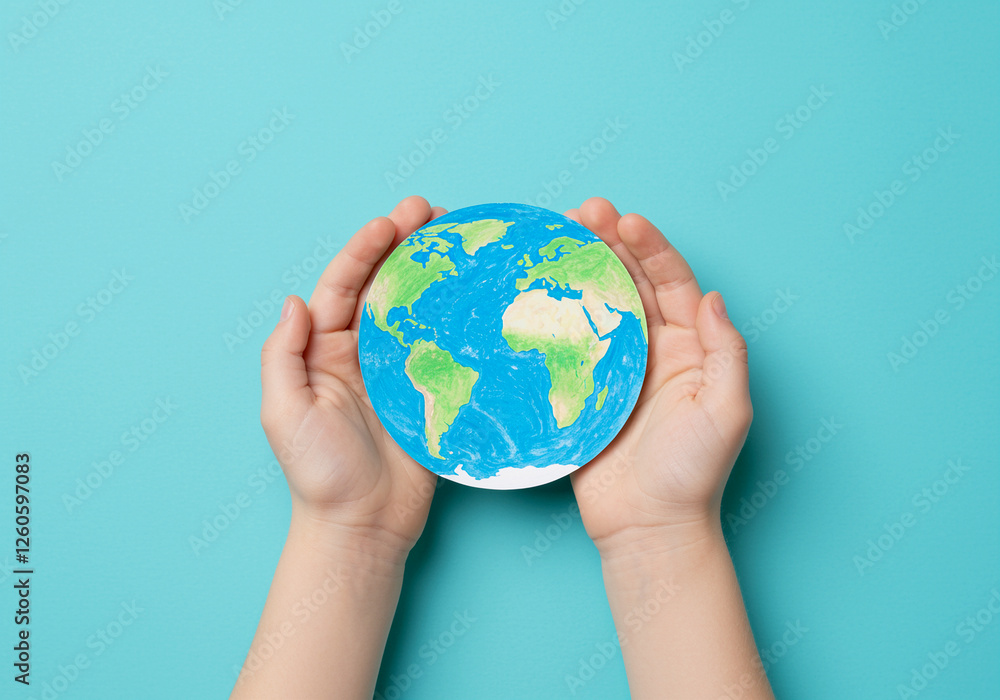 Earth held by hands promoting environmental awareness and protection of our planet Earth held by hands promoting environmental awareness and protection of our planet
