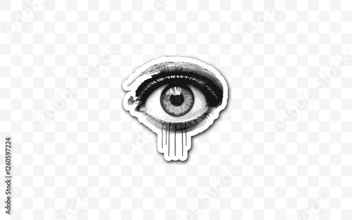 Surreal eye illustration in a bold black-and-white style. Ideal for tattoo designs, mystical art, and conceptual projects. High-quality digital artwork.
