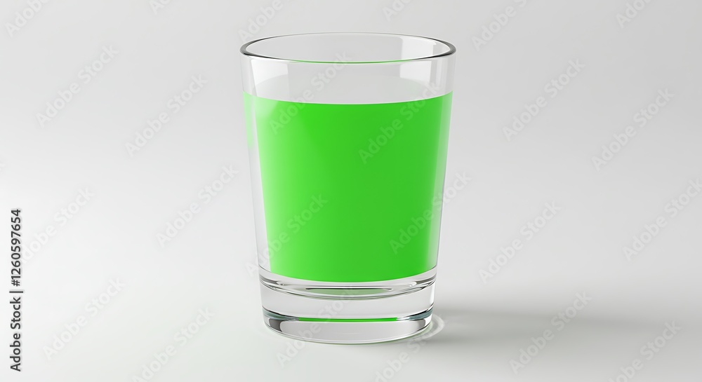 Bright Green Drink in Glass Refreshment Concept Minimalist Presentation Bright Green Drink in Glass Refreshment Concept Minimalist Presentation