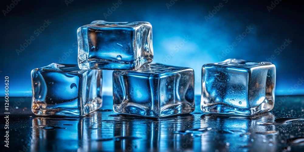 Crystal Clear Ice Cube with Four Inner Cubes: Stunning Architectural Ice Photography Crystal Clear Ice Cube with Four Inner Cubes: Stunning Architectural Ice Photography