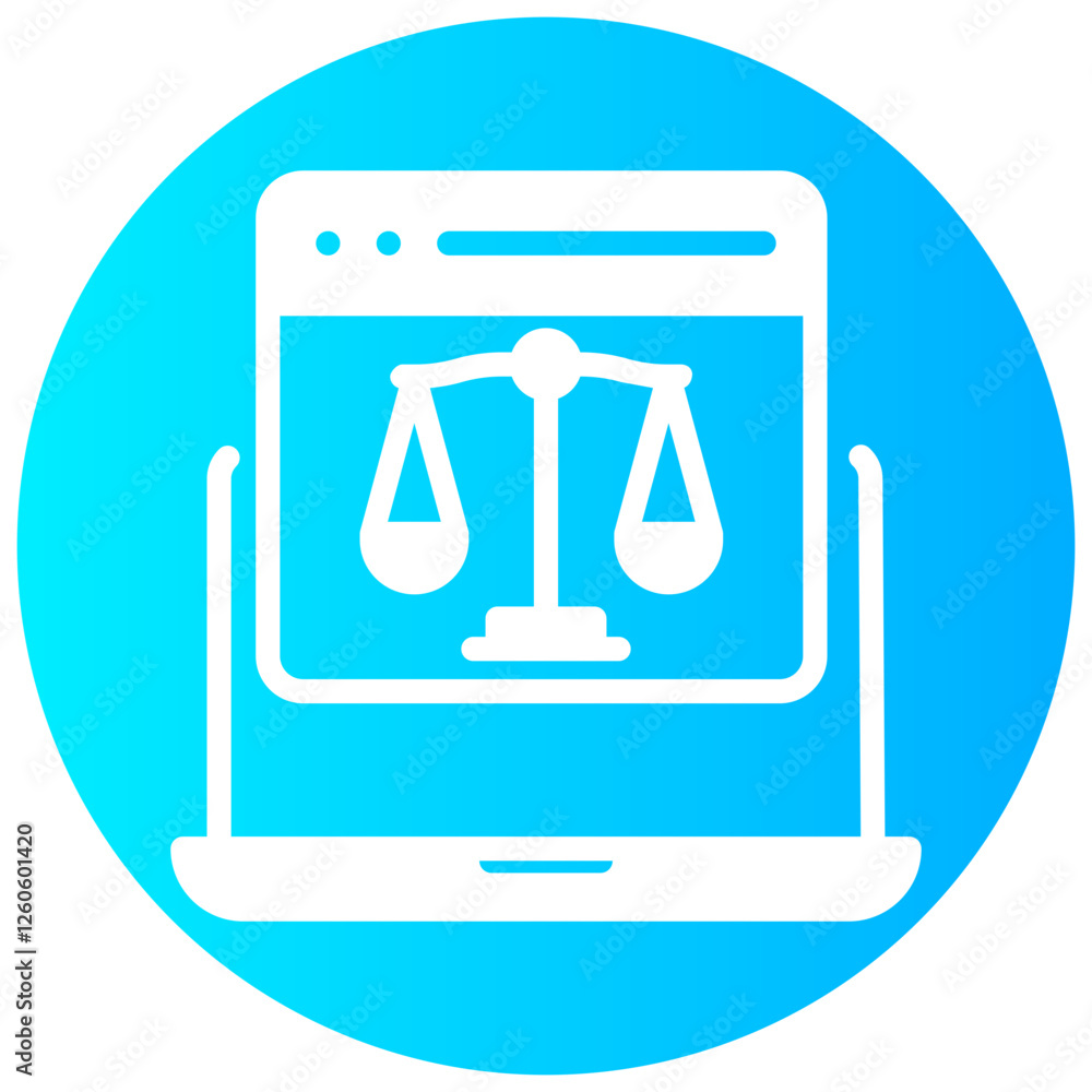 online legal service vector round glyph icon online legal service vector round glyph icon