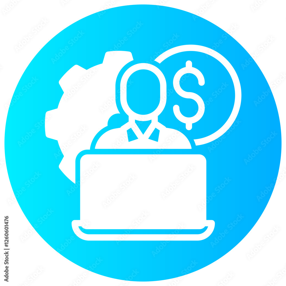 self employed vector round glyph icon self employed vector round glyph icon