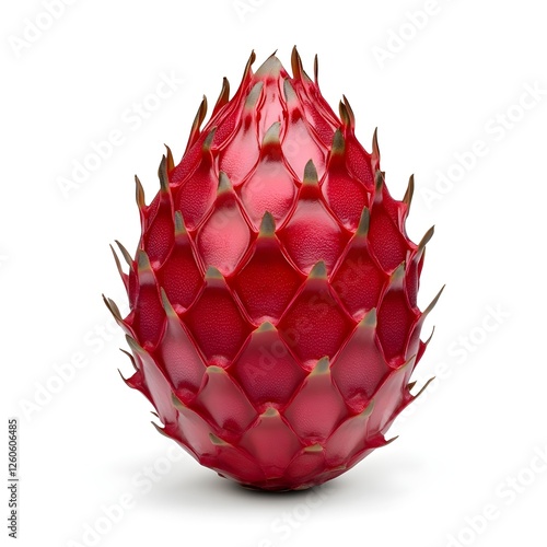 Vibrant red dragon fruit with a unique spiky exterior, showcasing its exotic appearance and tropical nature. photo