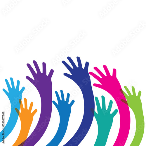 Hands up background ilustration vector