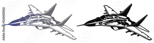 Vector Illustration of a Fighter Jet