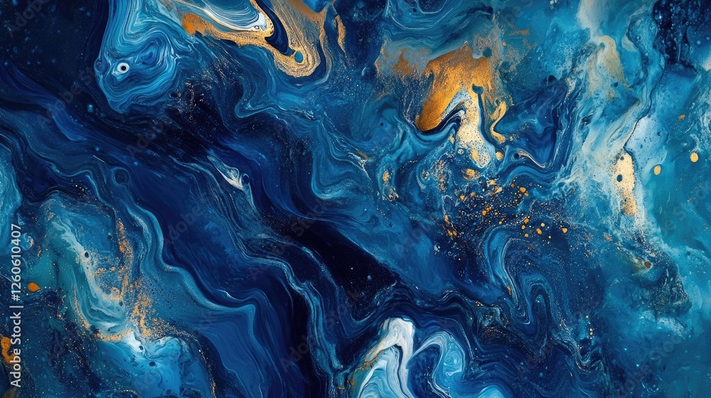 Aerial top-down view of the ocean surface with a rich blue palette Aerial top-down view of the ocean surface with a rich blue palette