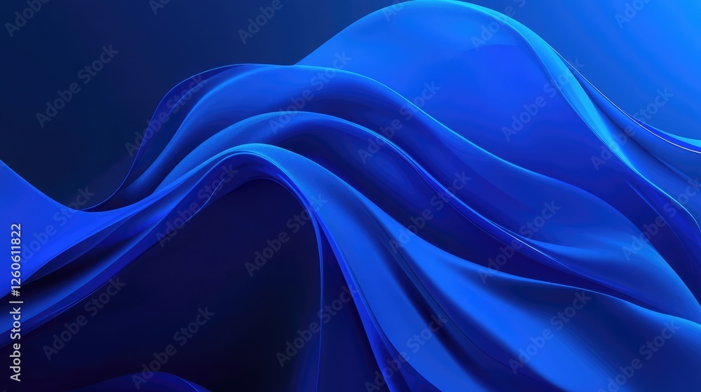 Obraz premium A deep, textured canvas of azure blue, where smooth noise swirls and morphs into an abstract, ethereal banner, perfect for posters, headers, and backdrops Generative Ai