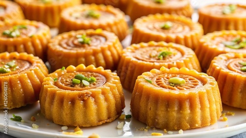 Delicious Gujarati Ghari Sweets on a Plate – Traditional Indian Dessert photo