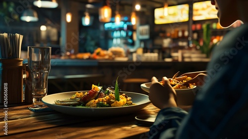 A Person Appreciating a Delicious Restaurant Dish