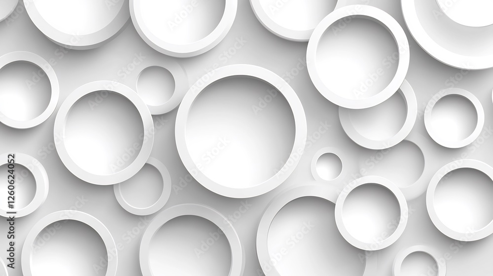 Abstract White Circles Softly Overlapping Background. AI Generated Abstract White Circles Softly Overlapping Background. AI Generated
