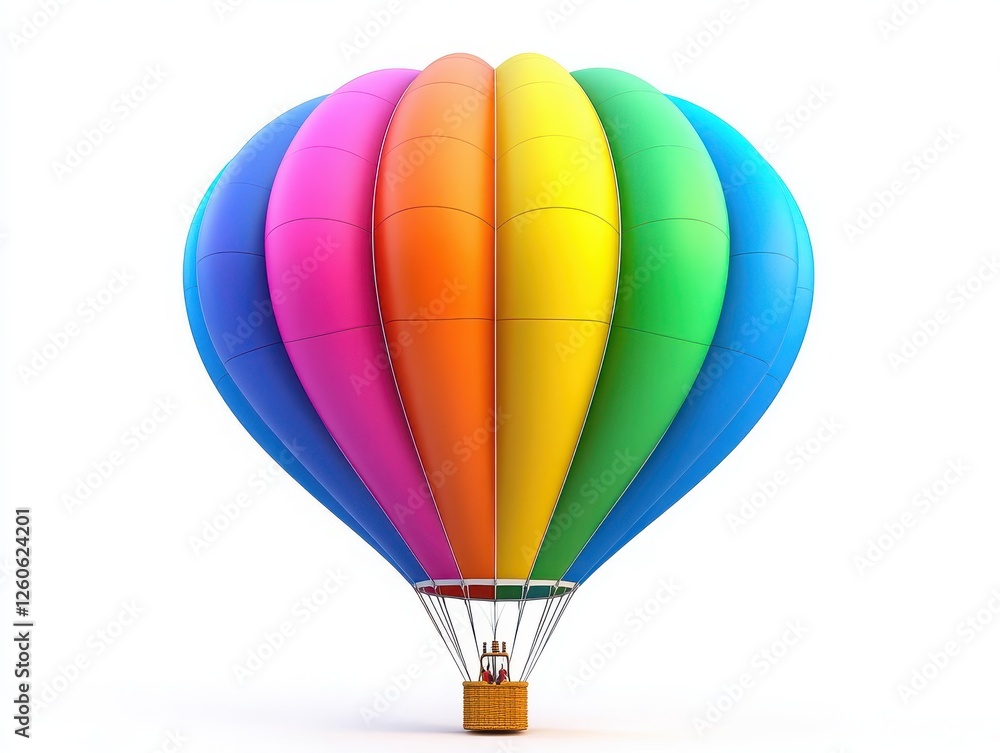 Fototapeta premium Colorful hot air balloons isolated on a white background
