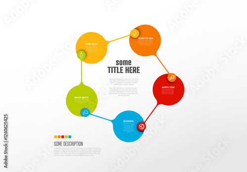 Obraz na płótnie Colorful Circular Infographic Diagram Shema Template with five elements w salonie
