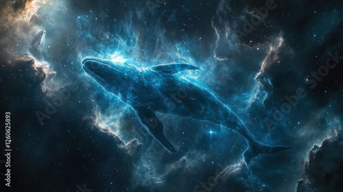 Cosmic Whale Floating in the Starry Universe