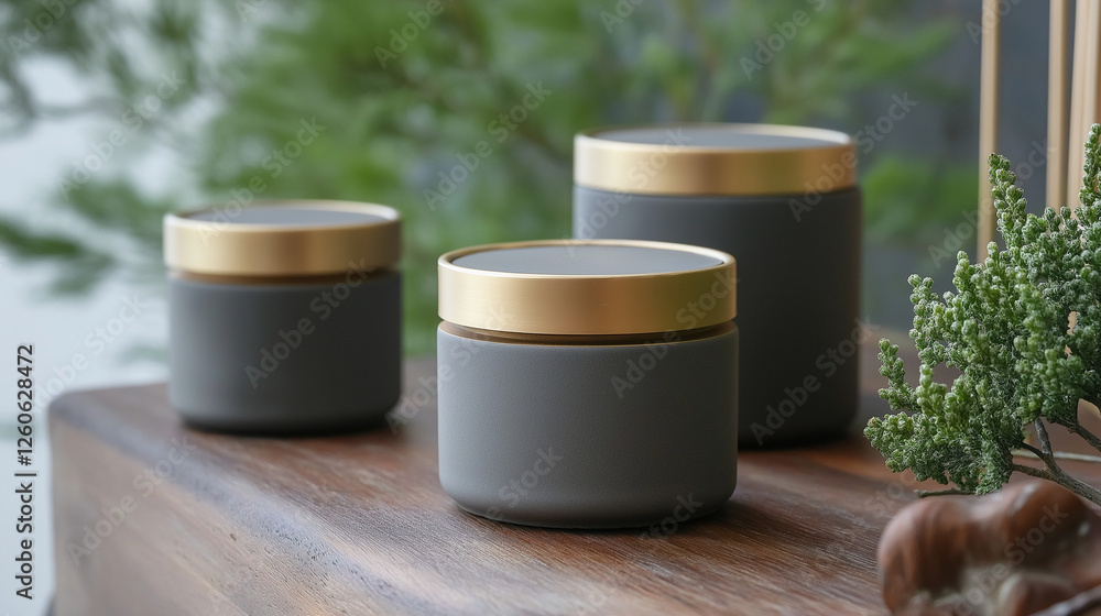 gray porcelain cosmetic jar isolated on natural amazing background gray porcelain cosmetic jar isolated on natural amazing background