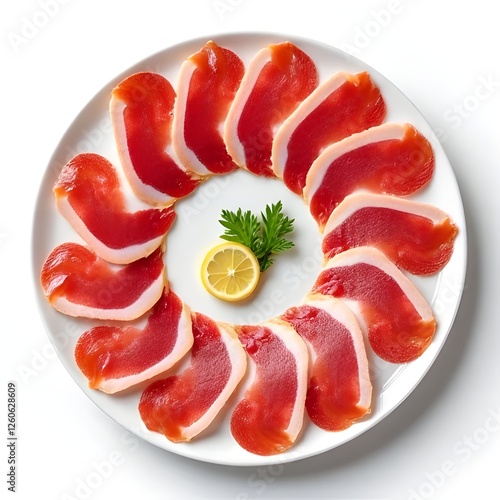 Fresh Sashimi-Style Meat Platter with Lemon and Parsley