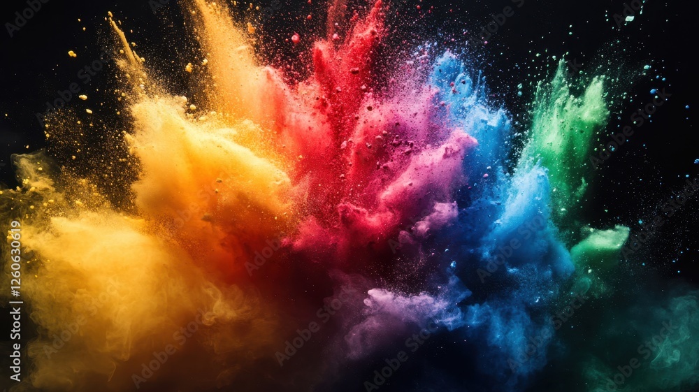 Obraz premium Aerial view of vibrant fireworks colorful explosions in a night sky celebration