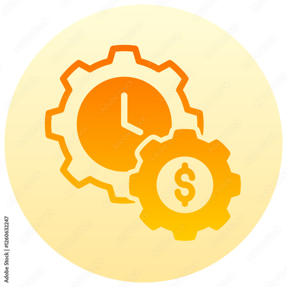 time is money vector round gradient icon time is money vector round gradient icon