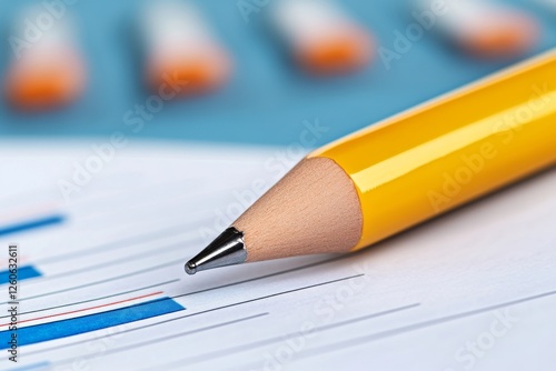 A data analyst compiling survey results into a detailed presentation with colorful graphs