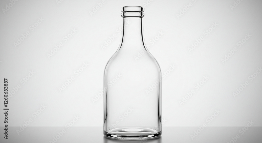 A sleek glass bottle, isolated against a plain white background, with a smooth surface, for product photography A sleek glass bottle, isolated against a plain white background, with a smooth surface, for product photography