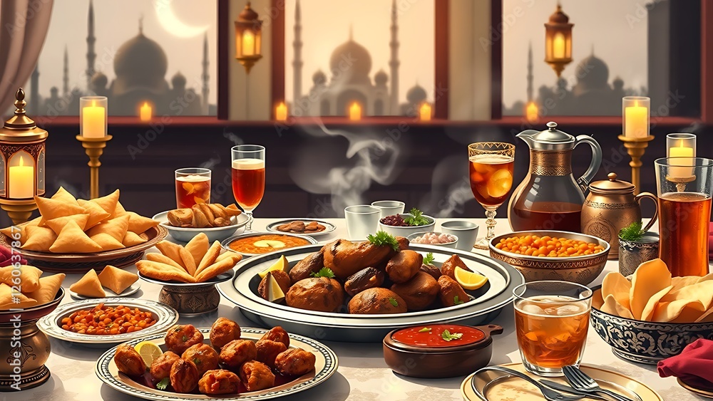 Fototapeta premium Ramadan Festivel ifter food background.
