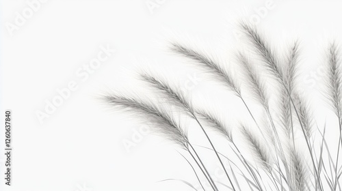 Abstract grayscale grass blowing in the wind. Use Background image, nature theme design photo