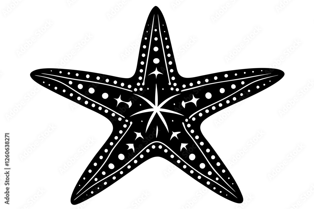 sea star  silhouette vector illustration