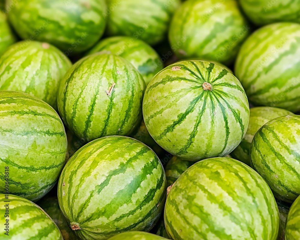 Juicy Green Watermelons Summer Fruit Background Juicy Green Watermelons Summer Fruit Background