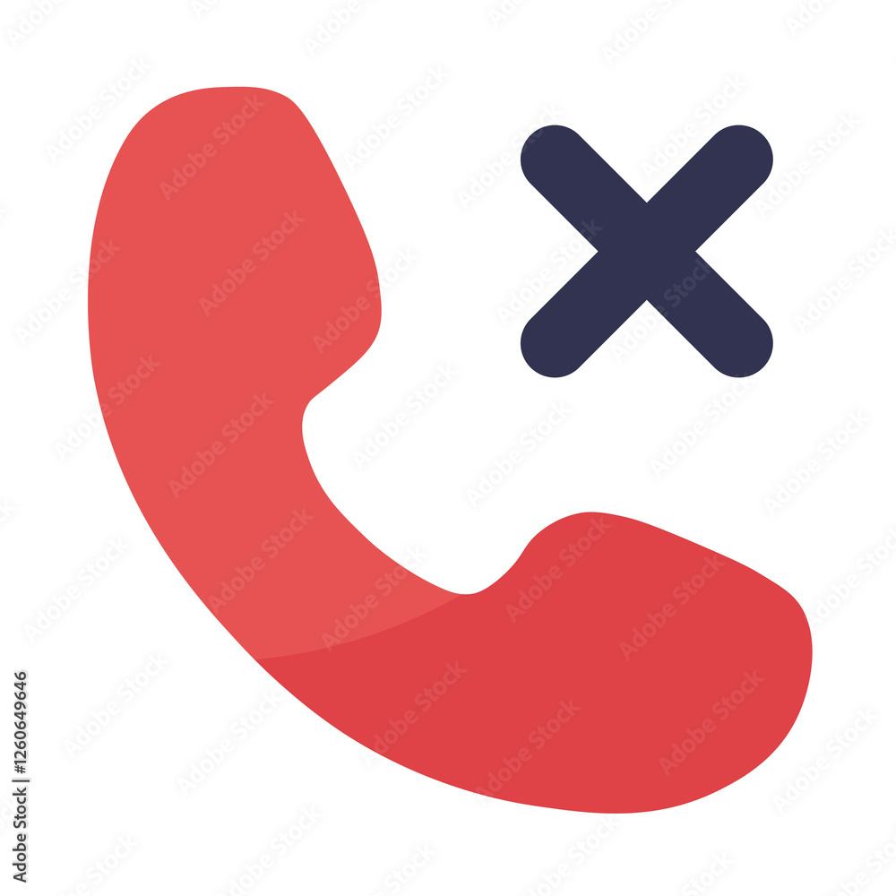 Missed call icon Isolated on white background vector Missed call icon Isolated on white background vector