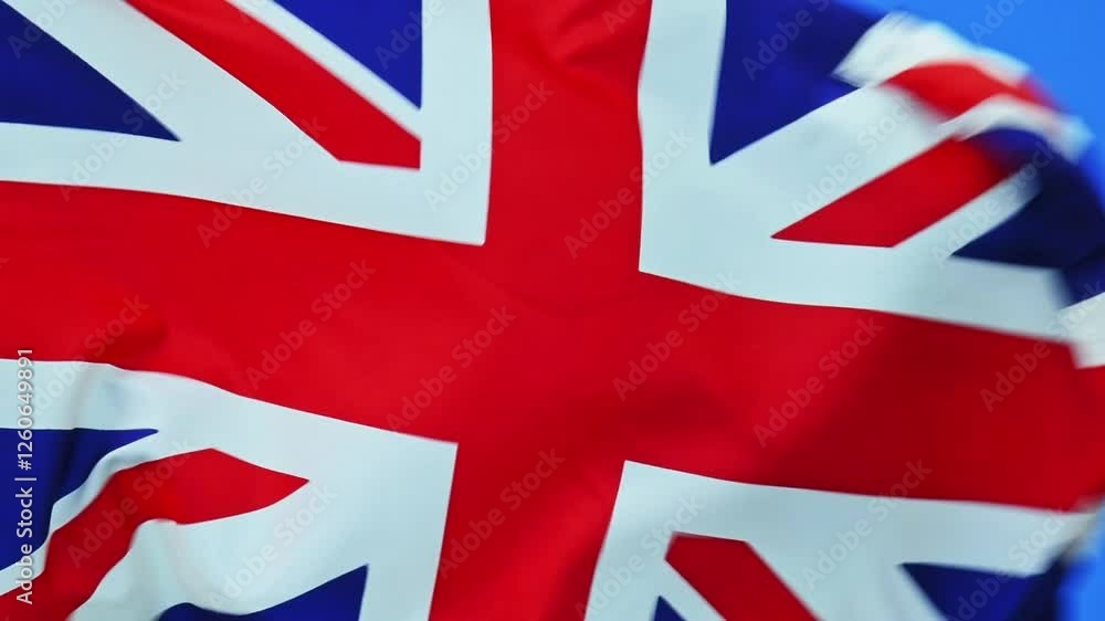 Full frame of Britain flag waving, slow motion video Full frame of Britain flag waving, slow motion video