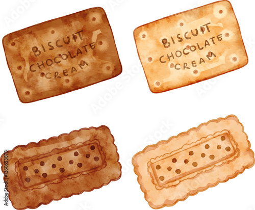 Watercolor Assorted Biscuits. Graphic vector of watercolor food element suited for holiday project