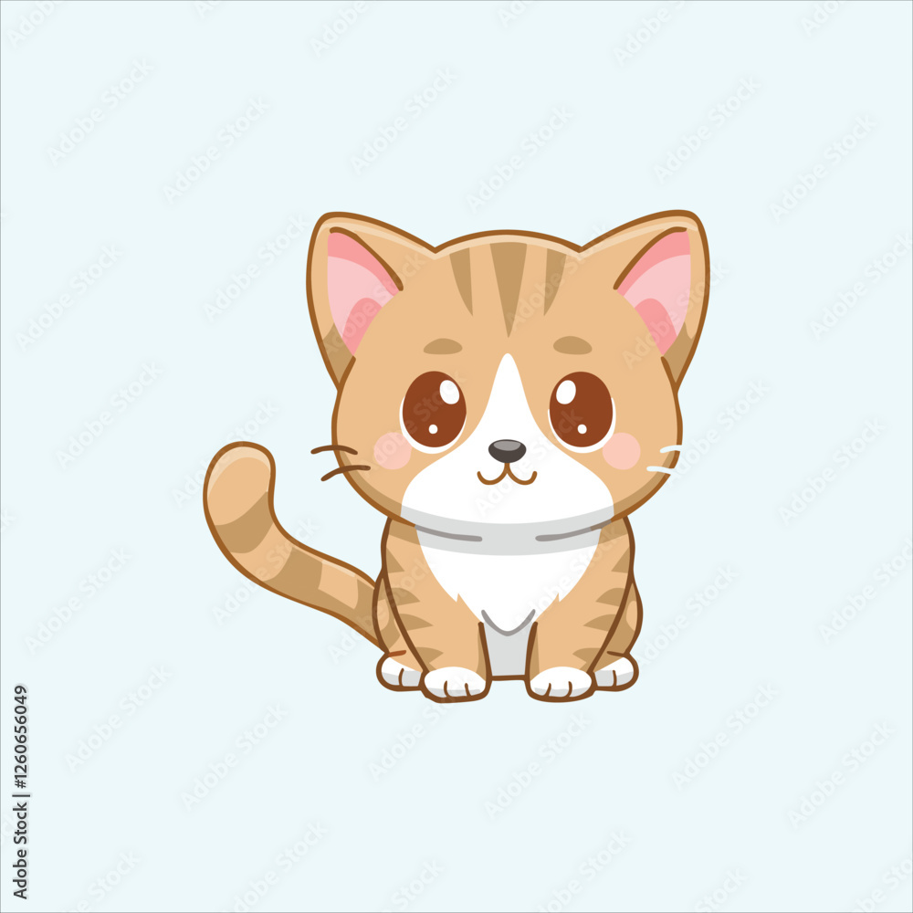 Kawaii cat cute expression, vector Kawaii cat cute expression, vector