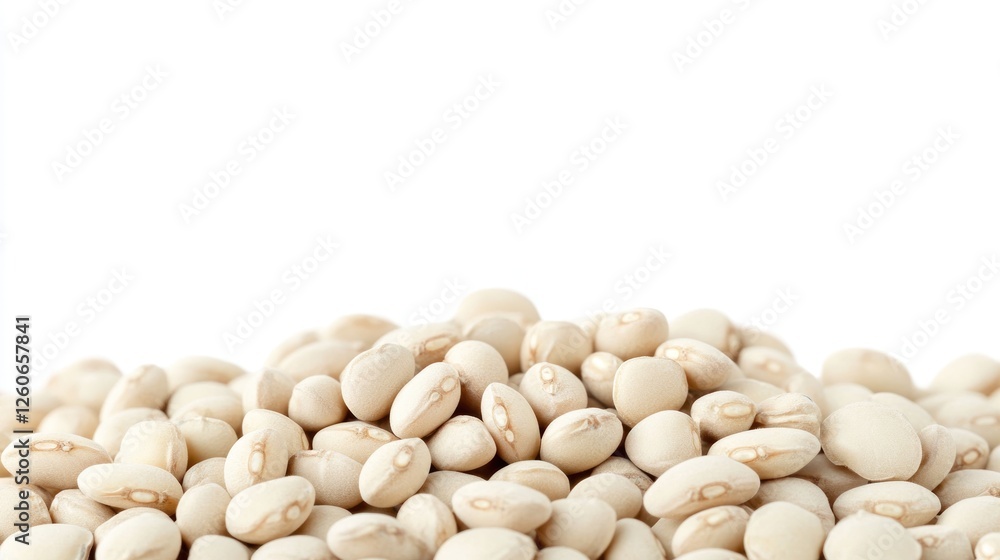 Pile of White Beans on White Background Pile of White Beans on White Background
