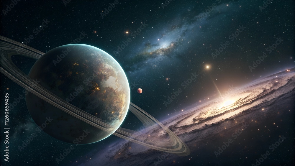 Fototapeta premium a-minimalist-wallpaper-featuring-a-planet-with-sof (3)