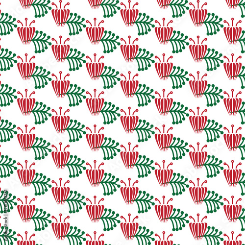 seamless pattern with red flower